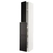 METOD / MAXIMERA hc w p-o func 1dr/4drw, white/Lerhyttan black stained, 40x60x240 cm