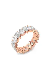 HauteCarat Alternating Pear Lab Created Diamond Eternity Ring in Rose Gold at Nordstrom, Size 6