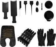 Baluue 15pcs Hair Dyeing Kit Professional Hair Coloring Brushes Tinting Comb Dying Board Gloves for Salon and Home Use