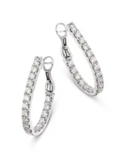 Bloomingdale's Fine Collection Diamond Inside Out Oval Hoop Earrings in 14K White Gold, 2.25 tcw