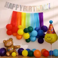 在飛比找ETMall東森購物網優惠-彩虹色皺紋紙小紅書同款套餐氣球