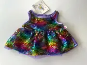 Build a Bear Clothing - Rainbow Flip Sequins Dress - New