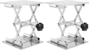 2 PCS 8 X 8 Inch Lab Jack Scissor Stand Stainless Steel Lab Lift Table