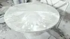 36" Handmade Modern Selenite Round Side Center Sofa Coffee & Cafeteria Table