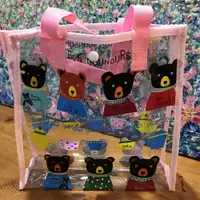 在飛比找PChome24h購物優惠-【TEDDY工坊】日本TEDDY泰迪熊可愛黑熊透明手提袋時尚