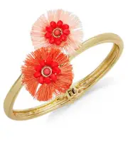 INC International Concepts Gold Beaded Fringe Flower Bracelet Gold NWT! $34.50