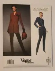 1208 Vintage Vogue Sewing Pattern 8-12 Lined Jacket Pants Lagerfeld Paris OOP
