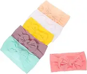 Abaodam 6 Pcs Girl Headbands with Cute Bows Elastic Headbands Comfortable Hair Accessories for Infants and for Everyday Wear