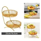 2 Tier Fruit Basket Fruit Bowl Iron Metal Mesh Fruit Stand for Potato Veggie