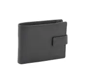 Men's Large Wallet Genuine Soft Veg Tanned Leather RFID Blocking Wallet - Black