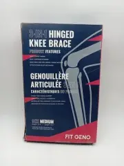FIT GENO 3-IN-1 HINGED KNEE BRACE - SIZE: MEDIUM - BOXED. 167