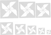 Gogogmee 8pcs Windmill Template Windmill Stencils Sewing Templates for Quilting Plastic Stencils Decorative Painting DIY Material Pp White