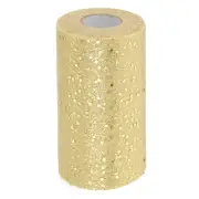 Tulle Fabric Rolls 6" by 50 Yards Fabric Spool Tulle for DIY, Champagne Gold