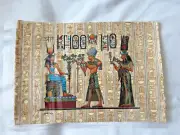 Egyptian Papyrus Paper Painting Tut Offering Isis Hieroglyphic Background 9"X13"