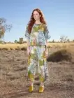 GORMAN X MANGKAJA Green Fitzroy River Floral Print Linen Pants Sz 8