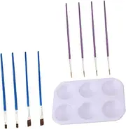 Essential Model Painting Tools 9-Piece Brush Palette Large Small Brushes for Plastic Models Toys and Hobby Projects