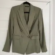 Ellie Tahari Linen Blend Sage Green Blazer size 4 NWT $345