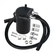 AUS 300mL Blue Baffled Universal Aluminum Oil Catch Breather Can Reservoir Tank