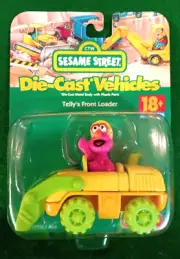Fisher Price 1998 Sesame Street Telly's Front Loader Die-Cast Vehicle, NIP!!