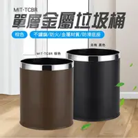 在飛比找momo購物網優惠-【工具王】垃圾桶 垃圾筒 無蓋垃圾桶 工業風 鐵製垃圾桶 棕