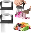 Suuker Onion Holder for Slicing, 2 Pieces Large Tomato Slicer, Stainless Steel O