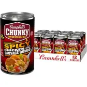 Campbell’s Chunky Soup, Spicy Chicken and Sausage 18.8 Ounce (Pack of 12)