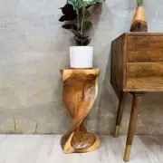 NNEDSZ Heart-Shape Twisted Stool Raintree Wood Side Table/Corner Table/Bar stool