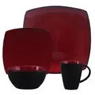 Gibson Home Soho Lounge Dinnerware Set 16 Piece Red 93583795M