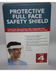 4 Safety Full Face Shields Reusable Washable Protection Cover Face Mask NIB