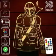 The Mandalorian 3d Led Battery Usb Night Light Lamp 7 Colour Change Remote