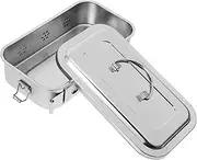 Ipetboom Stainless Steel Tool Box with Lid and Holes Medical Instrument Organizer Tray for Doctor Supplies and Swabs Sterilizable Versatile Storage for Labs