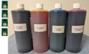 COMPATIBLE INK REFILL Kiaro QuickLabel 200 QL-120 QL-120e (4,000ml)CYMK +4 CHIPS