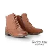 Keeley Ann羊皮綁帶側拉鍊短靴(棕色377137225-Ann系列)
