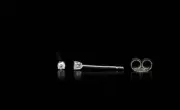 .925 Sterling Silver Round Cut Cubic Zirconia Basket Setting Style Stud Earrings