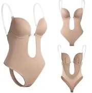 Women's Backless Shapewear Deep V Neck Body Shaper For Low Back Dress skin color