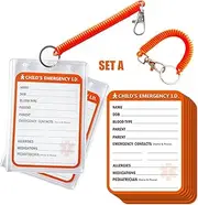 24 pcs 4.1" X 2.9" Remarkable Infant Children Baby Safety Seat Sticker I.C.E (in Case of Emergency) Information ICE Label Alarm Orange (Set A)