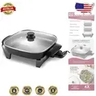 Versatile 12" Non-Stick Electric Skillet with Glass Lid and Cool-Touch Handles