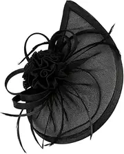 [Homoyoyo] Fashionable Mesh Top Hat Headband Retro Style for Women Suitable for Wedding Evening Events Black