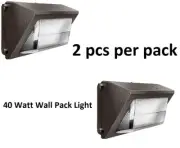 2-Pack 40Watt Led Outdoor wall pack Light 5000K replace 230-350MH Ip65 UL DLC
