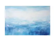 White Blue Art Painting Canvas Print