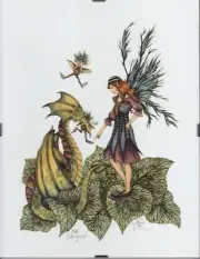 Bad Dragon Print by Fantasy Artist Amy Brown Framed Ready to Hang 8.5" x 11