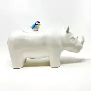 White Rhinoceros Cookie Jar Stoneware by Opalhouse/Target - 12" L x 7" H - New
