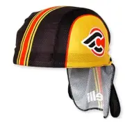 Pace Cinelli Retro Skull Coolmax Bike Cap,BKxYellow