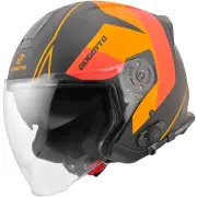 V586 Detri BT Black Orange Bluetooth Jet Helmet