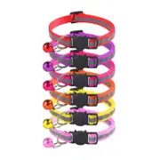 6Pcs Breakaway Cat Collar with Bell Stripe Reflective Collars A
