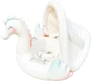 Jiimhte Adult Pool Float - Inflatable Pool Float with Shade | Foldable Portable Swimming Ring for Backyards Lakes Beaches Families Parties