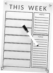 OFFSCH 1Set Weekly Planning Board Erasable Memo Board for Office Home Includes Push Pins Whiteboard Marker Lightweight Portable Message Board for Notes Reminders