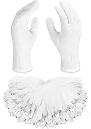 [SATINIOR] 12 Pairs White Nylon Cotton Gloves Parade Costume Gloves for Police Formal Tuxedo Guard