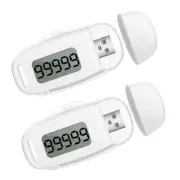 2Pcs 3D Pedometer Step Counter for Walking USB Rechargeable Step Tracker8382