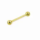 14k Solid Gold Yellow Barbell Tongue Ring Body Jewelry 14G